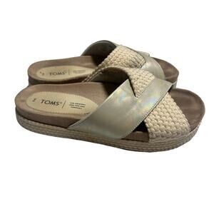 TOMS Paloma Criss Cross Woven and Iridescent Sandals Women Size 9